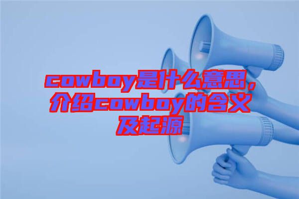 cowboy是什么意思,介紹cowboy的含義及起源