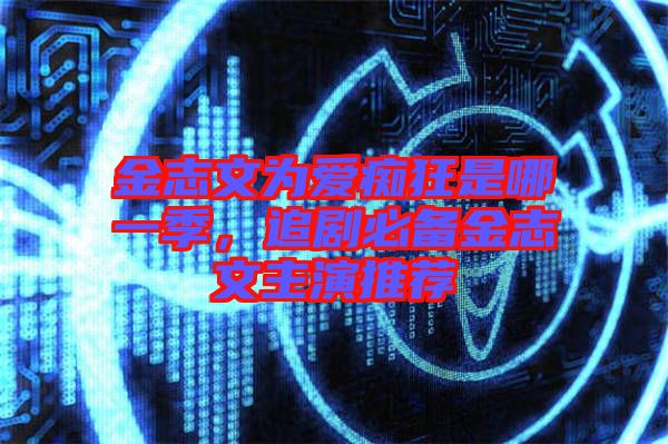 金志文為愛癡狂是哪一季,追劇必備金志文主演推薦